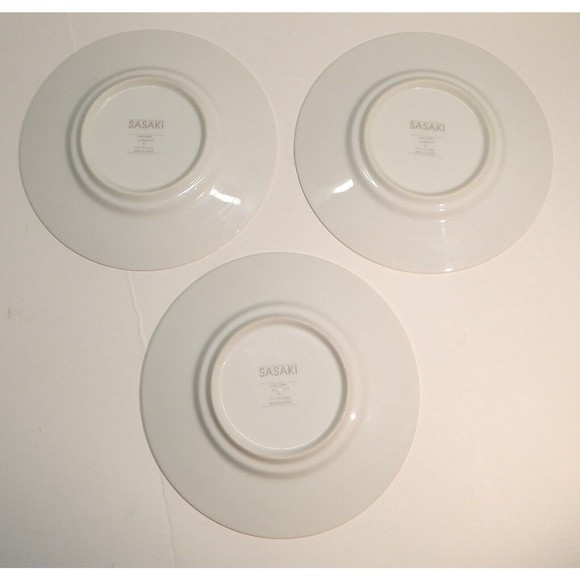 Sasaki Elements by R.W. Kitchen Saucers 6 1/4" with Black Rim Lot of 3 - Picture 6 of 6